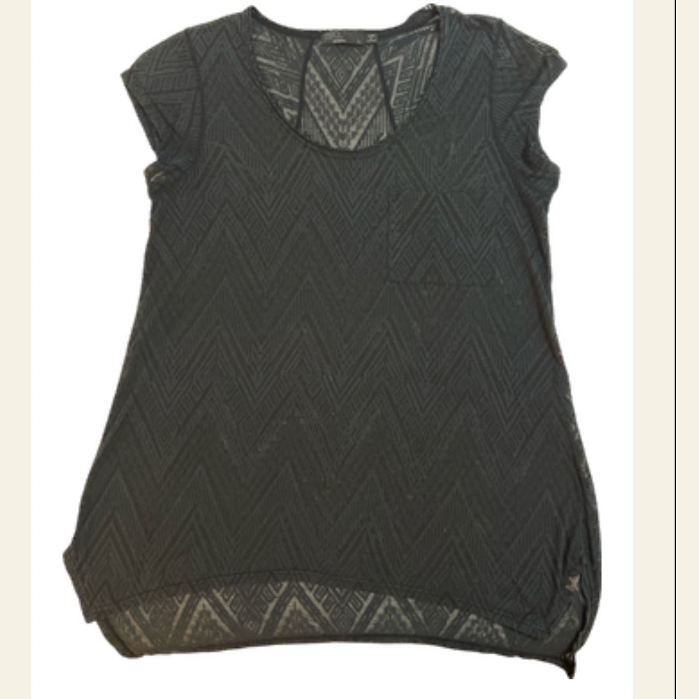 prAna Skylar Burnout Black Yoga Top